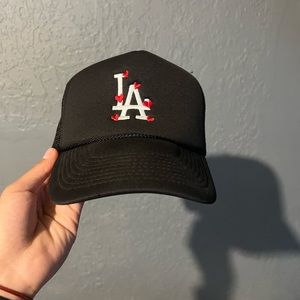 Black upside down trucker hat